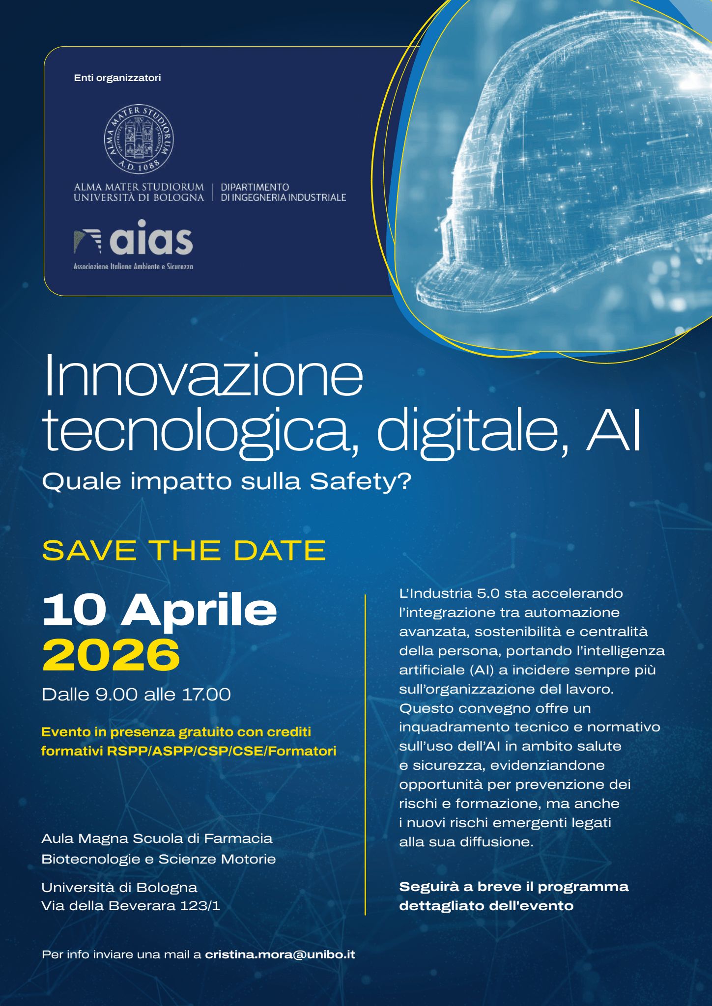 Convegno Innovazione Tecnologica e AI: quale impatto sulla Safety?
